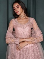 Pastel Pink Premium Net Lehenga Choli